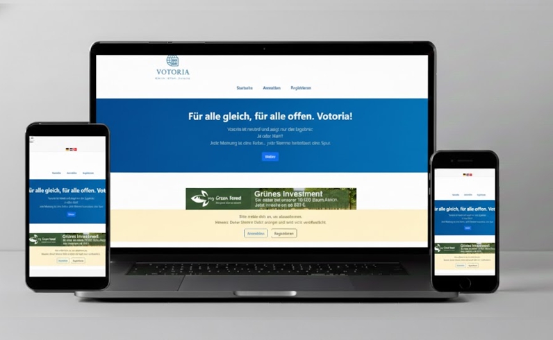 Vorschau der Webseite Votoria.com (Branding & UX)